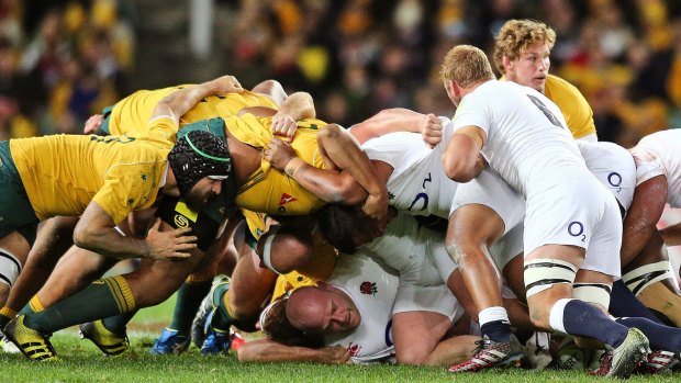 Battle: The Wallabies' scrum will be scrutinised in the lead up to the England match.