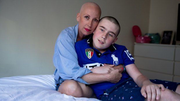 Tina Holden, 48, with her son Maddison, 12.