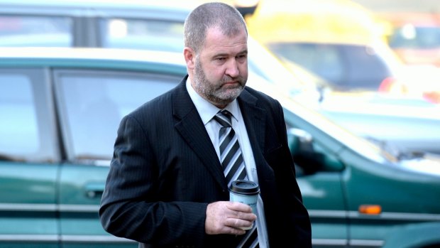 Grey hound trainer Darren McDonald arriving at the Frankston Magistrates Court. 