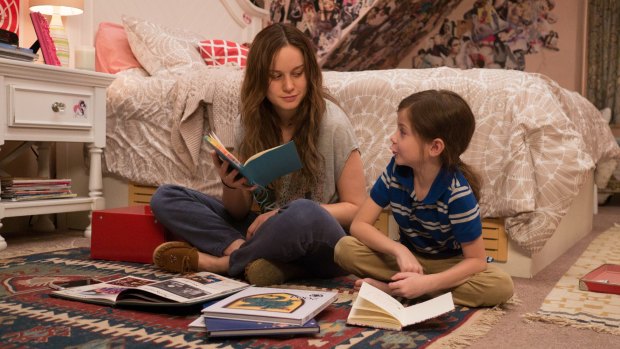 Brie Larson (left) and Jacob Tremblay negotiate the nature of reality in <i>Room</i>.