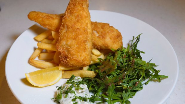The fish and chips at Cafe Vic.