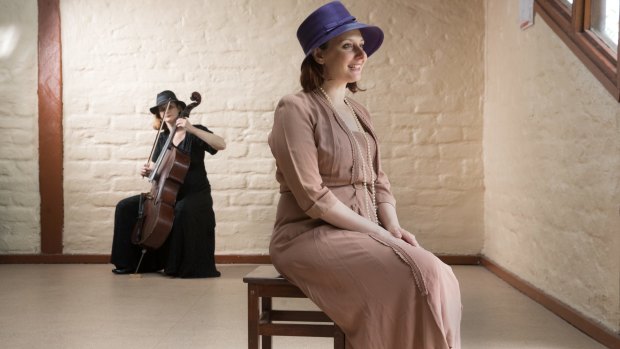 Petra Kalive, who plays Mary Alice Evatt, with cellist Adi Sappir.