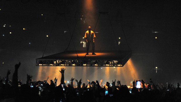 Kanye West on stage in Chicago October 7, 2016.