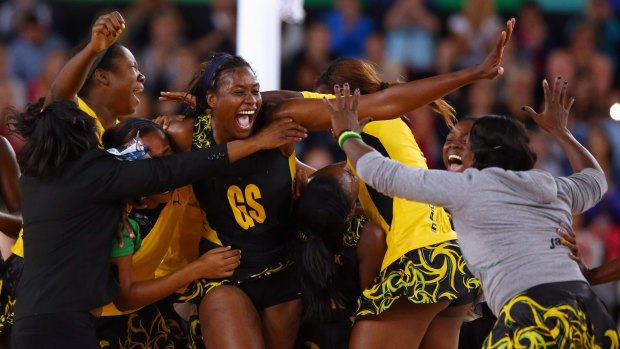 Romelda Aiken, centre, is one of the best shooters in world netball.