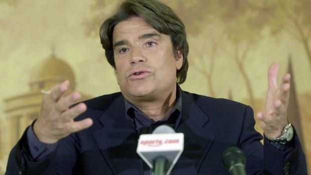 Bernard Tapie at a press conference in June 2001.