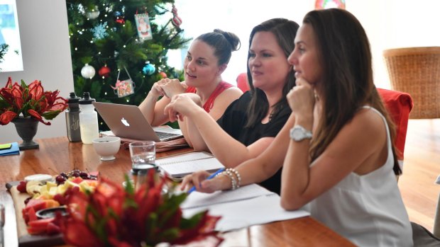 Alex Anasson, Beth Richards and Narelle Plapp at a Business Chicks Power Players meeting in Melbourne. 