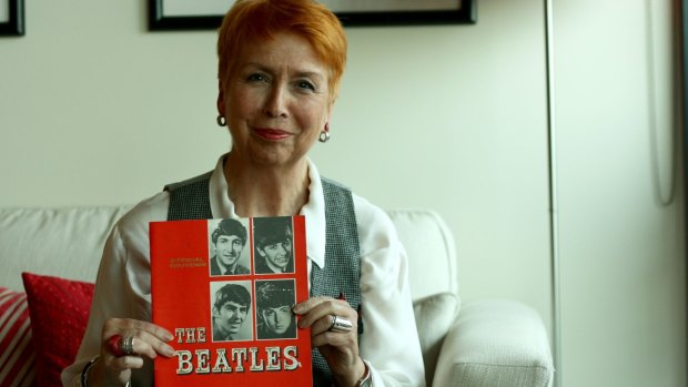 Susan Bower with Beatles memorabilia is interviewed in  the film, <i>I Used to Be Normal: A Boyband Fangirl Story</i>.