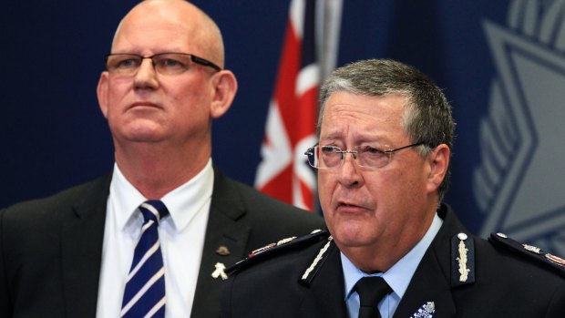 Queensland Police Minister Bill Byrne and Queensland Police Service Commissioner Ian Stewart release the latest yearly police statistics for the state.