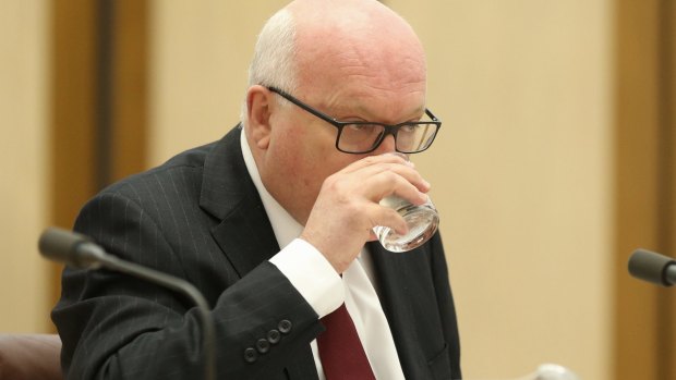 Attorney-General Senator George Brandis fronts the Senate inquiry on Friday.