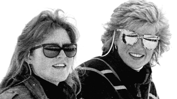 Fergie and Princess Diana on the ski slopes in the 1980s. 