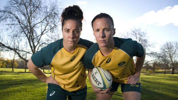 ACT rugby duo Louise Burrows and Shellie Millward.