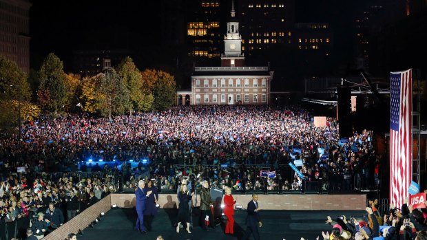 The crowd at Independence Mall in Philadelphia.