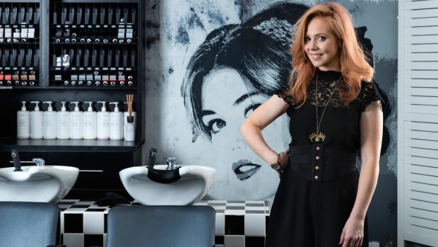 Hair salon owner Chantal Haberland, in her salon Synergy Hair and Beauty, Pyrmont.