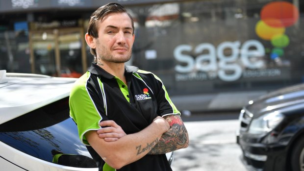 Sage student James Dixon outside the Oakleigh campus