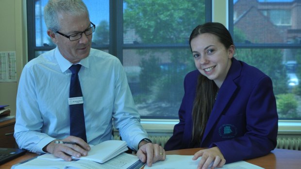 SEAL student Madelaine Grant with Brighton Secondary School principal Richard Minack. Both say the streamed program is about more than academic scores.