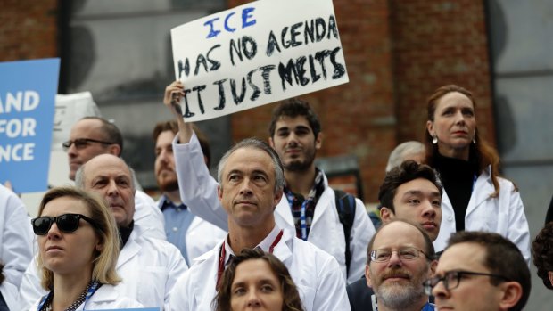 Scientists rally in San Francisco during the American Geophysical Union's meeting in December.