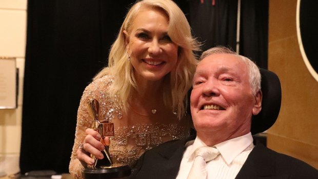 Hall of Fame inductee Kerri-Anne Kennerley and her husband John.