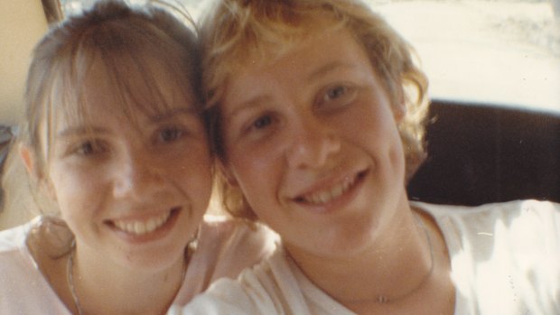 Melissa Pouliot, left, with her cousin Ursula Barwick, who went missing in 1987, aged 17.