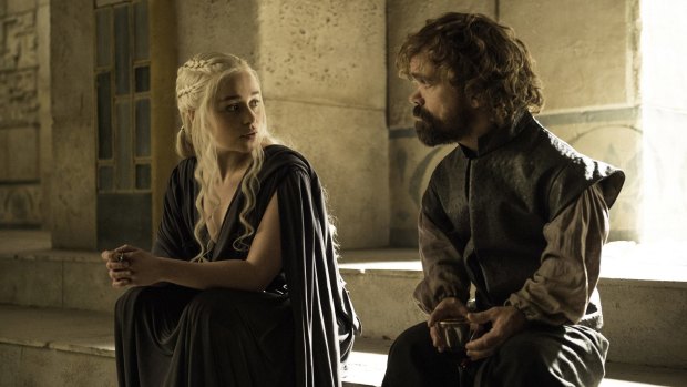 Tyrion and Daenerys practising for his new late night talk show.