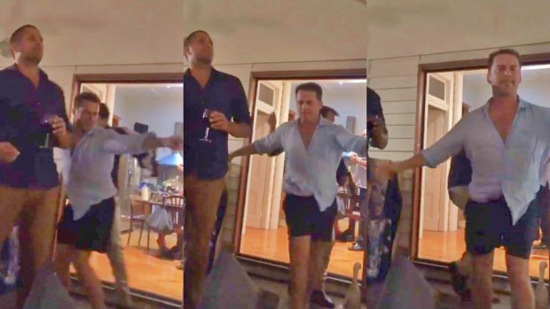 Stefanovic letting loose at Yarbrough's Brisbane home on Friday night, May 12.