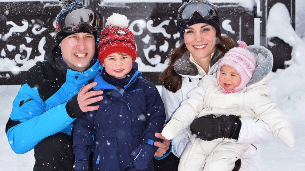 Catherine, Duchess of Cambridge and Prince William, Duke of Cambridge, with their children, Princess Charlotte and Prince George, enjoy a short private skiing break.