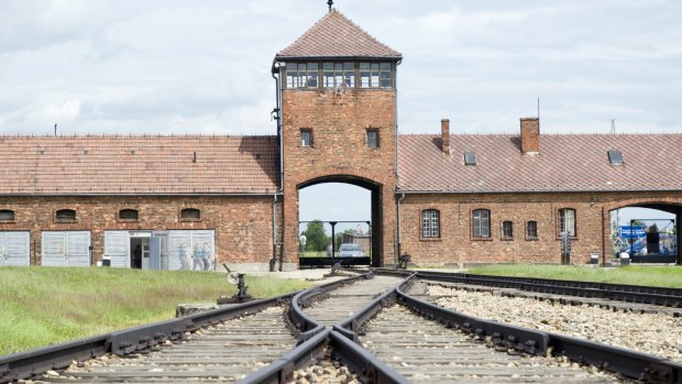 The entrance to the notorious Auschwitz-Birkenau concentration camp in Poland.