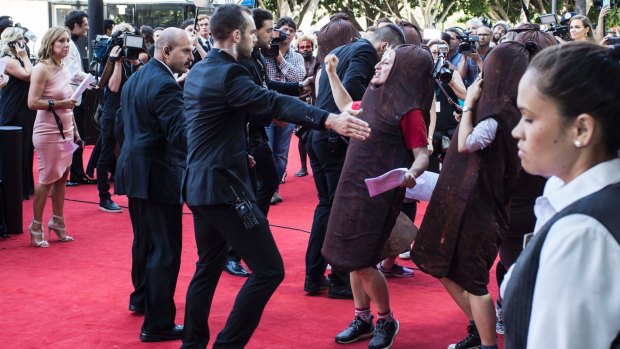 The sausage protest against the lack of female representation at the 2016 AACTA awards.