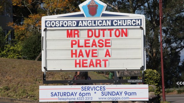 A church in Gosford, NSW, appeals to Immigration Minister Peter Dutton to help in the case of Iranian woman held in a Darwin detention centre and set to be deported.