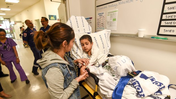 Thousands of patients, including Rayann Zamani with mother Palli, inundated hospitals across Melbourne due to the thunderstorm asthma event.