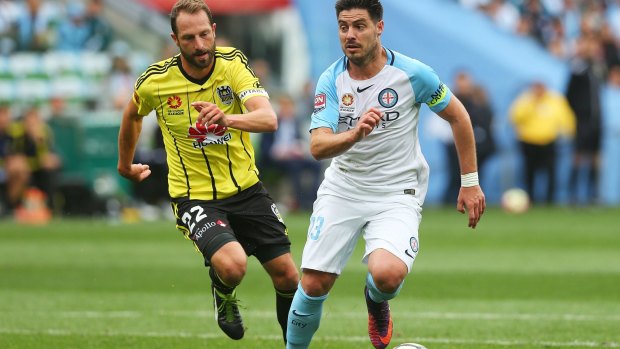 On the ball: City striker Bruno Fornaroli helped power his side to a win over Phoenix.