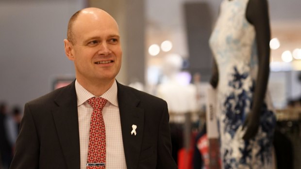 Myer boss Richard Umbers after handing down the company's full year results. 