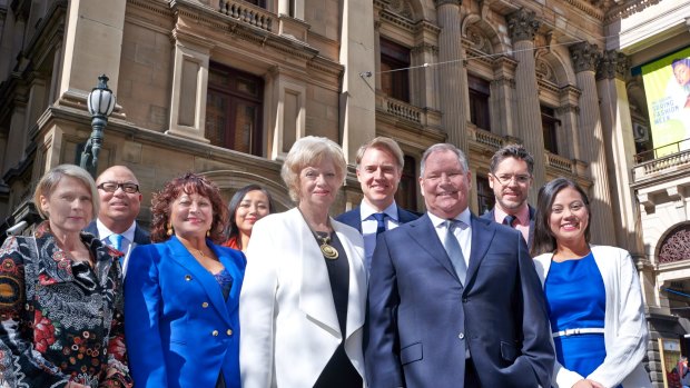 Team Doyle outside Town Hall in 2016. Tessa Sullivan is on the right.