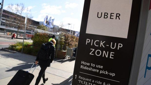 The new pick-up zone for Uber passengers at Melbourne Airport.