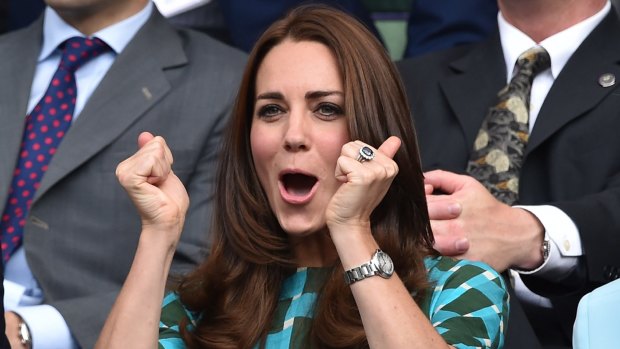 Catherine, Duchess of Cambridge is an avid tennis fan. Seen here at the men's singles final between Novak Djokovic and Roger Federer at Wimbledon in 2014.