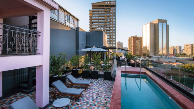 The pool at the Luciano K Hotel, Santiago. 