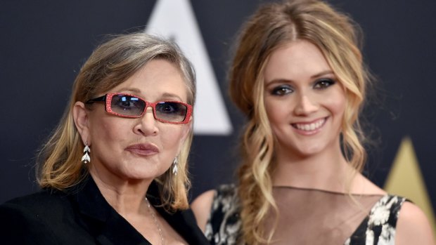Fisher with daughter Billie Lourd in 2015.