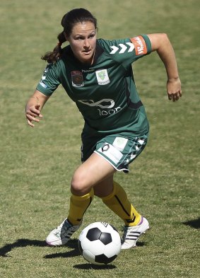 Kendall Fletcher in action for Canberra United last season.