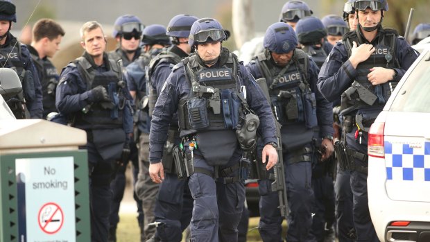 Victoria Police Special Operations Group (SOG) members. The Soggies' philosophy has always been to overprepare when they can to avoid violent confrontations.

