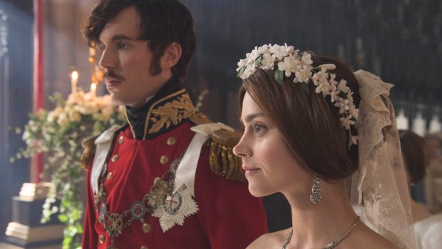 Jenna Coleman as Victoria and Tom Hughes as Albert. 