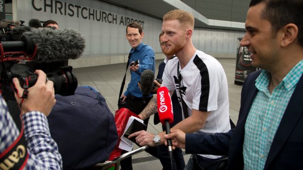 Ben Stokes arrives in Christchurch on Wednesday