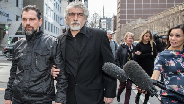 Masa Vukotic's father, Slavoljub Vukotic, at the Melbourne County Court on Monday.