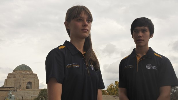 Year 10 students Sophie Holloway, from Campbell High School, and Liam Hollis, from Canberra High School, travelled to Europe for the Chief Minister's Spirit of Anzac Prize.