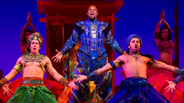 Michael James Scott stars as the Genie in the production at the Capitol Theatre in Sydney. 