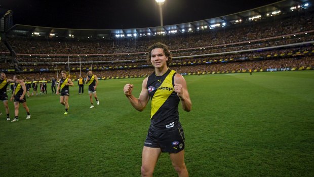 Victorious: Daniel Rioli kicked four goals in Richmond's win over the Giants.