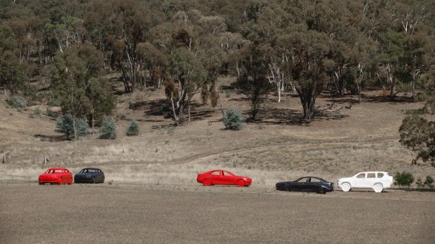 Australian Target Systems plastic car targets set up at the site. 