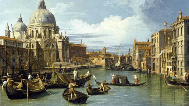 The Entrance to the Grand Canal, Venice by Canaletto, 1730.