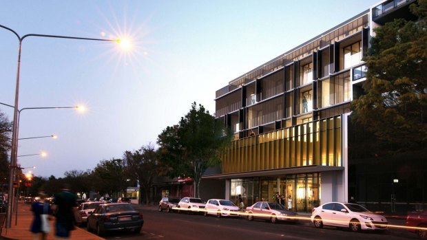 An artist's impression of the new Gallery development proposed for Mort Street, Braddon.