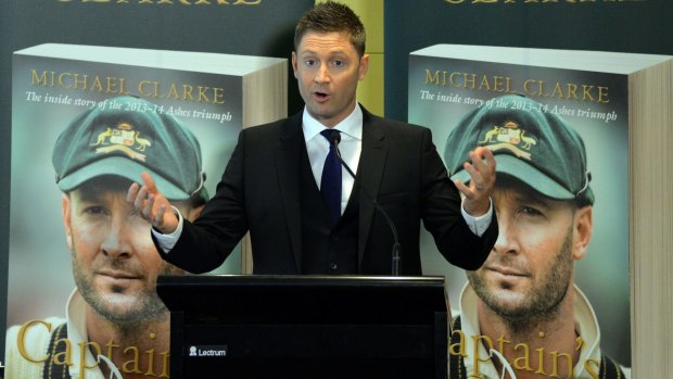 Telling his side of the story: Michael Clarke at his book launch in Sydney on Friday.