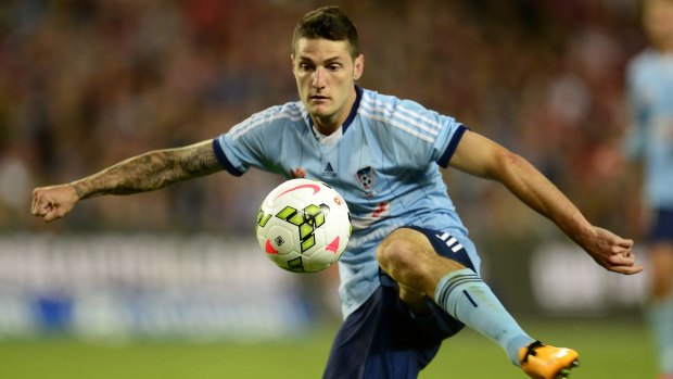 Corey Gameiro in action for Sydney FC.