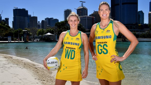 New leaders: Diamonds vice captain Gabi Simpson and captain Caitlin Bassett in Brisbane on Friday.